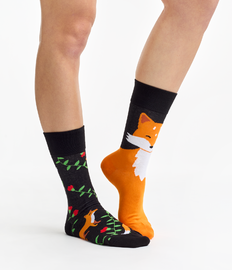 Vrolijke sokken Vos & bloemen