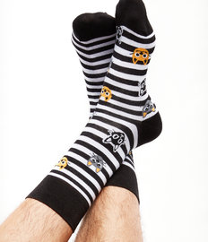 Vrolijke sokken Katten en strepen