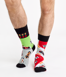 Vrolijke sokken Formule race