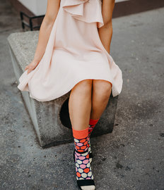 Vrolijke sokken Roze bijenkorf