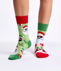 Vrolijke sokken Kerstman & elfjes