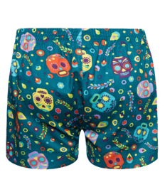 Vrolijke herenboxershorts Schedels & bloemen
