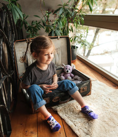 Vrolijke enkelsokken voor kinderen Magisch konijn