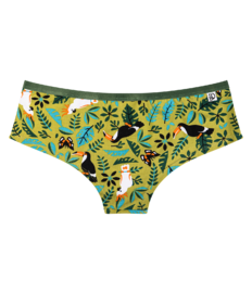 Vrolijke hipsterslips voor dames Jungle vogels