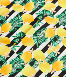 Lustige Küchenschürze Zitronen und Streifen