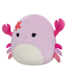Squishmallows Cailey Crabul Roz cu Agrafă cu Stea de Mare, 20 cm