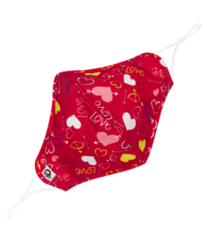 Vrolijk antibacterieel mondkapje Hartjes – grote maat