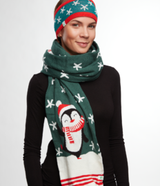 Vrolijke gebreide damessjaal Hallo Pinguïn