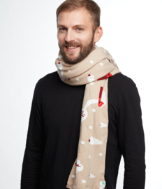 Vrolijke gebreide herensjaal Sneeuwland