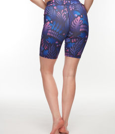Vrolijke korte sportleggings Paarse blaadjes