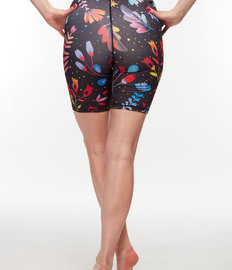 Vrolijke korte sportleggings Neon bloemen