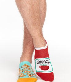 Vrolijke sneakersokken Frites met ketchup
