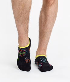 Vrolijke sneakersokken Neon bier
