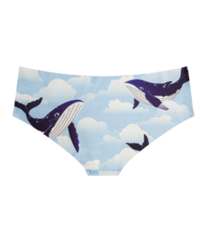 Vrolijke naadloze hipsterslips voor dames Walvissen in de wolken