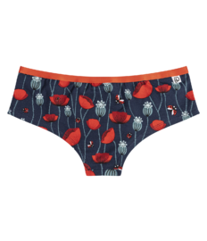 Vrolijke hipsterslips voor dames Lieveheersbeestjes & papaverbloemen