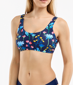 Vrolijke sportbikinitop Aquarelle bloemen