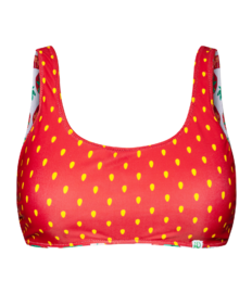 Vrolijke sportbikinitop Aardbeien