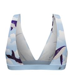Vrolijke naadloze bralette voor dames Walvissen in de wolken