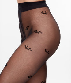 Vrolijke nylon maillot Zwarte pootjes