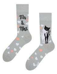 Veselé ponožky Svadobné mačky