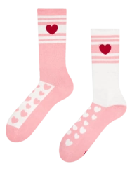 Veselé športové ponožky Pásiky a srdiečka