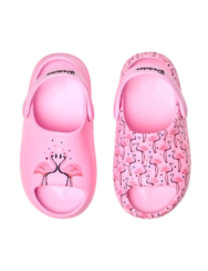 Sabots chunky rigolos pour bébés Cœurs et Flamants roses Sabots chunky rigolos pour bébés Cœurs et Flamants roses