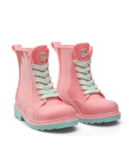 Plameniakovo ružové veselé detské gumáky