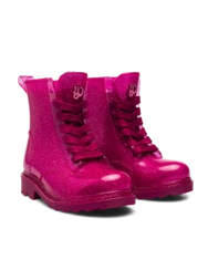 Ružové trblietavé detské gumáky