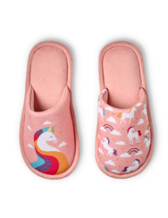 Vidám gyerek házi papucs Egyszarvú a felhőkben