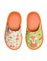 Vidám gyerek házi papucs Róka és pillangók