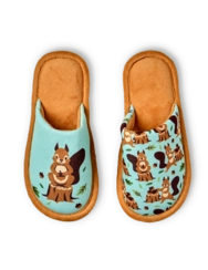 Veselé detské papuče Veverička v lese