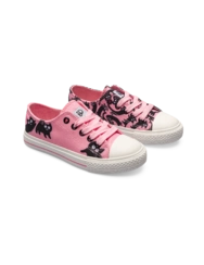 Veselé detské plátenné tenisky Ružové mačky