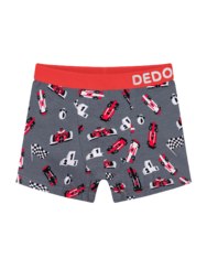 Vidám fiú bokszeralsó Formula verseny