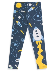 Veselé detské bavlnené legíny Raketa a vesmír