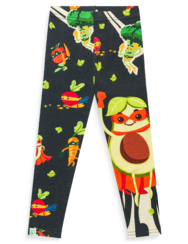 Vidám gyerek pamut leggings Szuperhős zöldségek