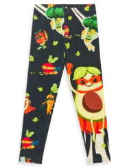Veselé detské bavlnené legíny Zeleninoví superhrdinovia