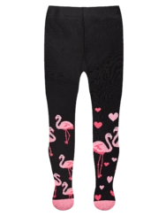 Protiskluzové dětské punčošky Plameňáci a srdíčka