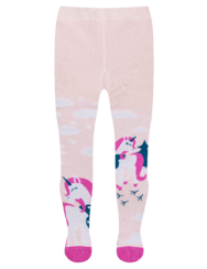 Весел детски чорапогащник Еднорог с шал