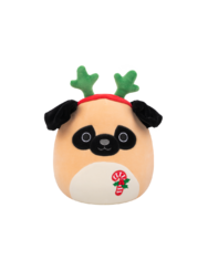 Squishmallows Prince il carlino marrone con pancia bianca, 20 cm