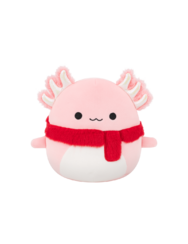 Squishmallows Archie l'axolotl rosa con sciarpa morbida, 30 cm