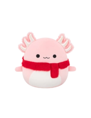 SQUISHMALLOWS Růžový axolotl s šálou – Archie, 30 cm