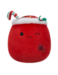 Squishmallows Carrie la calza dei regali che fa l'occhiolino con patchwork, 20 cm