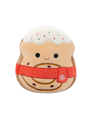 Squishmallows Davey il rotolino alla cannella con sciarpa rossa, 20 cm