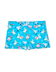 Весели детски еластични плувни шорти Чайка във ваканция