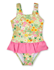 Весел бански костюм за момичета Цветна градина