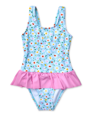 Vidám lány fürdőruha Szívecskék és százszorszépek