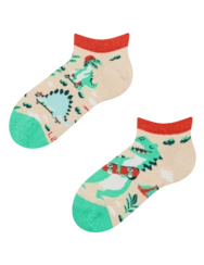 Veselé detské členkové ponožky Dino na skateboarde