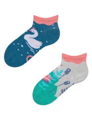 Veselé dětské kotníkové ponožky Labutě