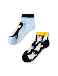 Veselé dětské kotníkové ponožky Zimní tučňák