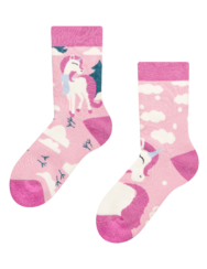 Весели топли детски чорапи Еднорог с шал